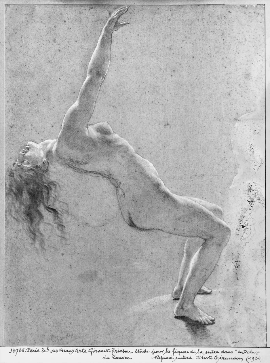 Scena per il diluvio, studio di nudo femminile